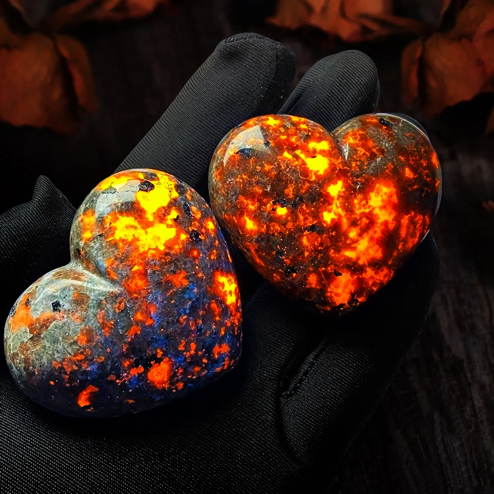 4/5CM cristal Natural llama piedra encanto hechicero corazón de cristal espíritu hechicero regalo corazón amor potente energía de Chakra