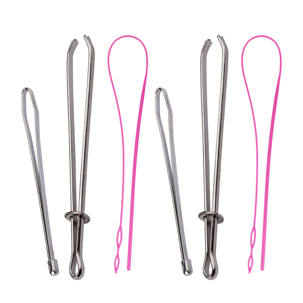 

2pcs Metal Plastic Drawstring Threader Kit Threading Apparatus For Waistband Belt Sewing Needle Inserter Compact Household