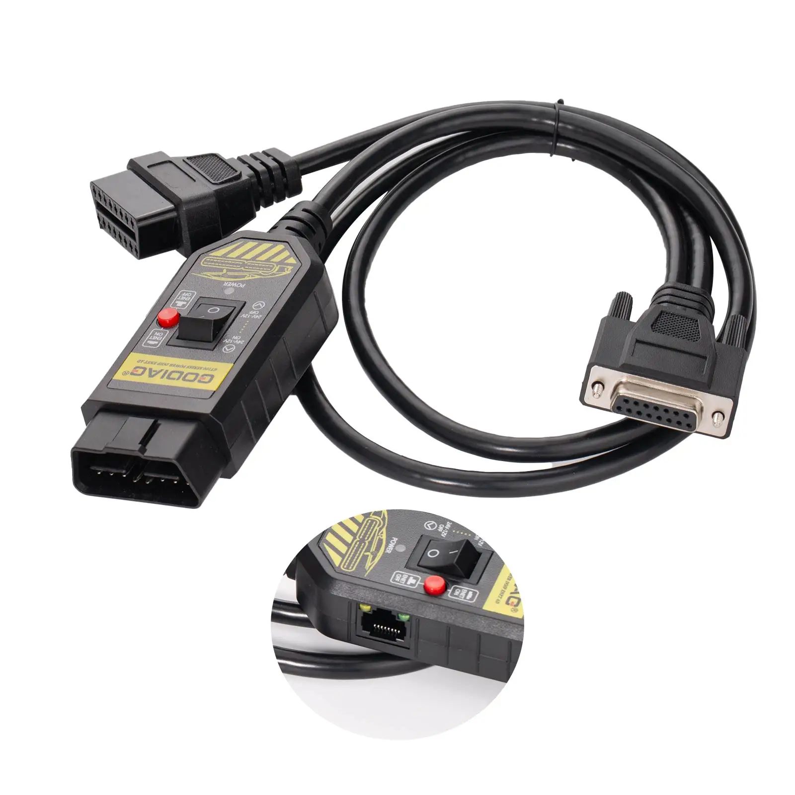 GODIAG GT100 PLUS GPT ENET DOIP 24V-12V AUTO TOOLS OBD II Break Out Box ECU Connector