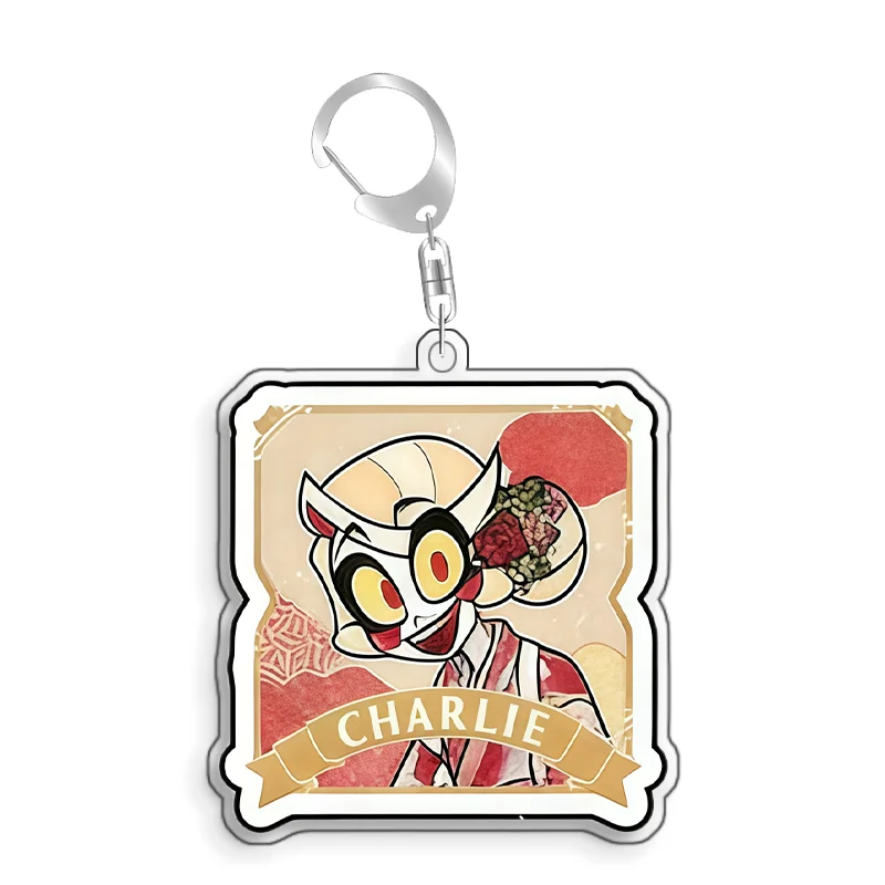 Hazbin Hotel Angel Dust Valentino Charlie LuciferAcrylic Selfmade Keychain Backpack Pendant Key Chain Game Fans Gift Ornaments