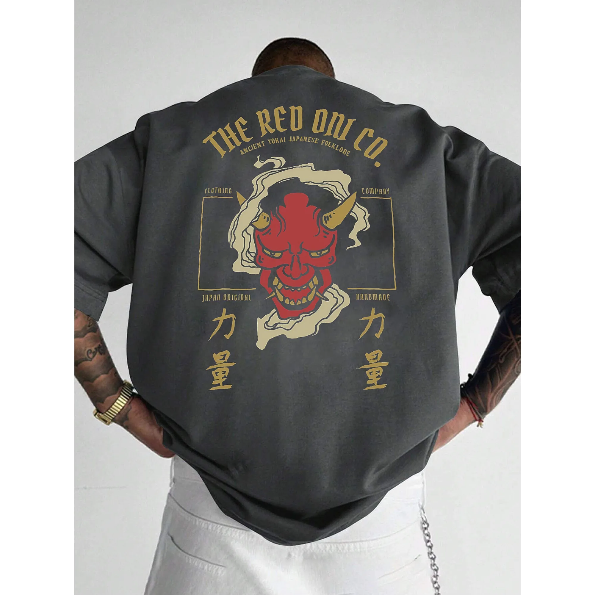 Hannya Demon Graphic T-shirt Men Women Yokai Folklore Short Sleeve Casual Cotton Vintage Streetwear Top