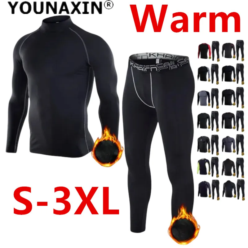 

Костюм унисекс для фитнеса, мужской зимний теплый базовый слой, баскетбольный спортивный тренировочный комплект для бега, женская термобелье для йоги