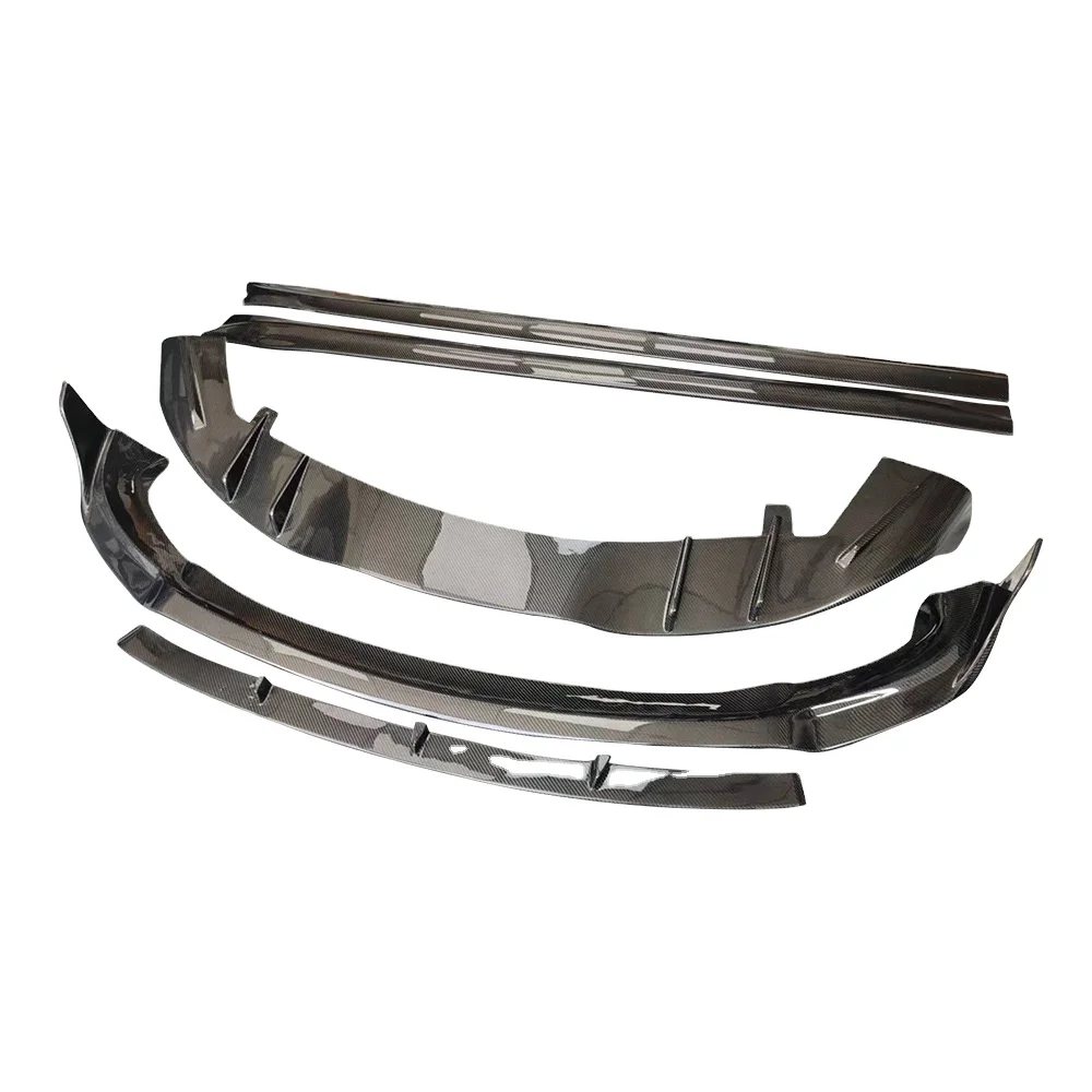 

For Auto Parts Carbon Fiber Style Car Front Bumper Full Set Rear Spoiler Body Kit For Tesla Model Y