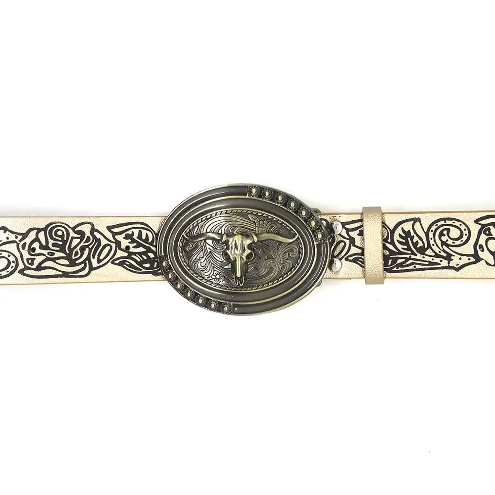Fashion Y2K Bohemian Style Belt Hip Hop Harajuku Leather Embossed Belt Punk Rock Waistband