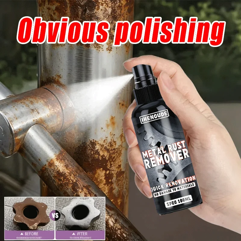 Metal Rust Remover Spray 50ml- Quick Renovation for Car Wheels, Bicycle Chains & Faucets, No-Damage Polishing Cleaner