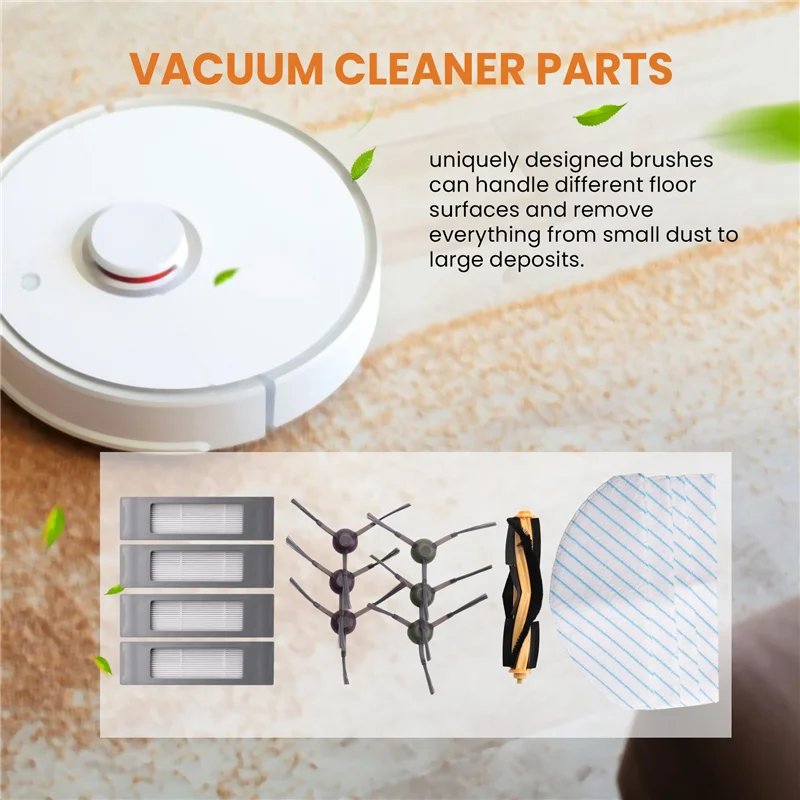 Venda de verão 15 acessórios para ecovacs deebot ozmo t9, 1 x escova principal, 6 escovas xside, 4 filtros, 4 x toalhetes para deebot ozmo
