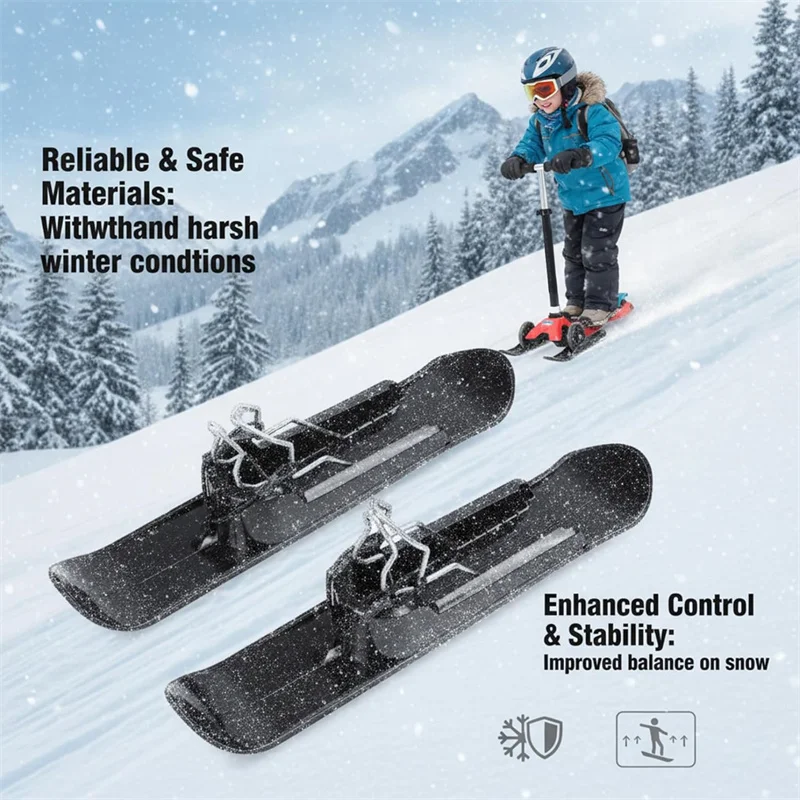 

Kids Training Snow Skis Set Portable Balanced Scooter For Ski Resorts Golf Carts Strollers