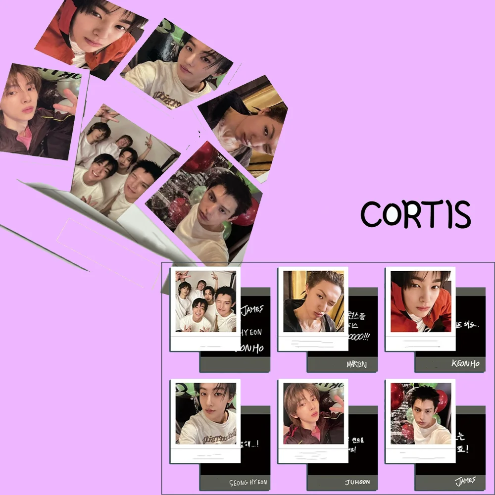 Фото Набор фотокарточек CORTIS, 6 шт., высококачественные, в стиле INS, с двусторонней печатью, глянцевые LOMO-карточки, Джеймс Мартин, Джухун, Кёнхо, подарок
