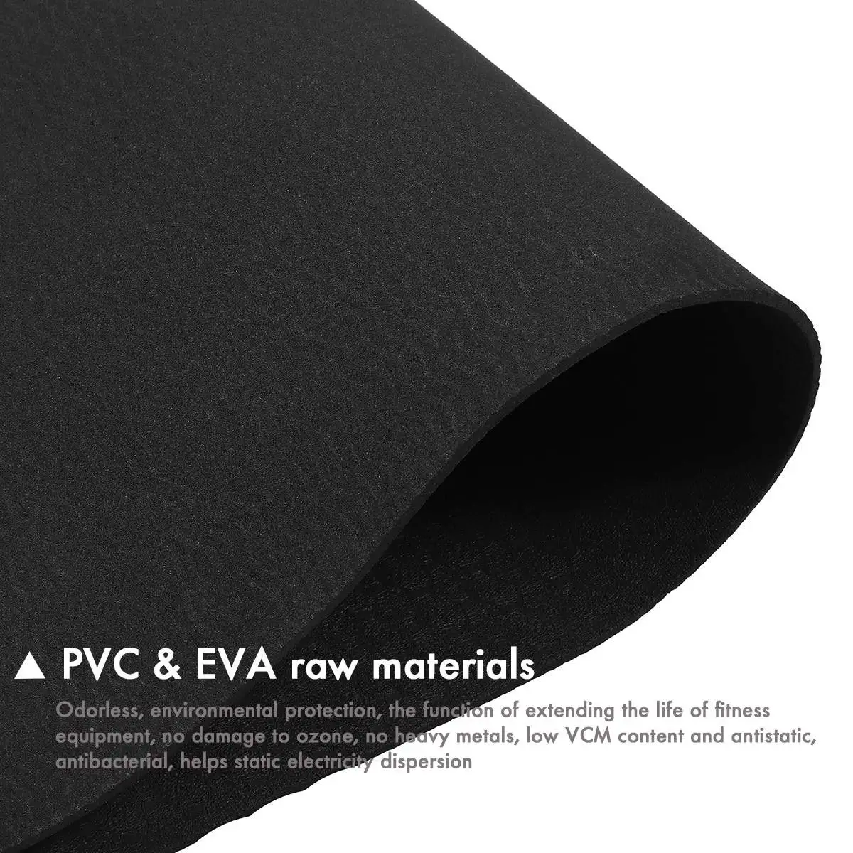 150x75x0.4CM Exercise Mat Gym Fitness Equipment for Treadmill Bike Protect Floor Mat Running Machine Shock Absorbing Pad Black