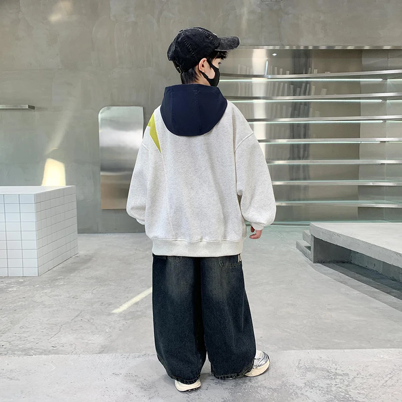 أطفال الشارع الشهير y2k الأطفال كنزة قطيفة ريترو Harajuku المرقعة البلوز للبنين موضة الاتجاه ملابس رياضية ملابس علوية من القطن