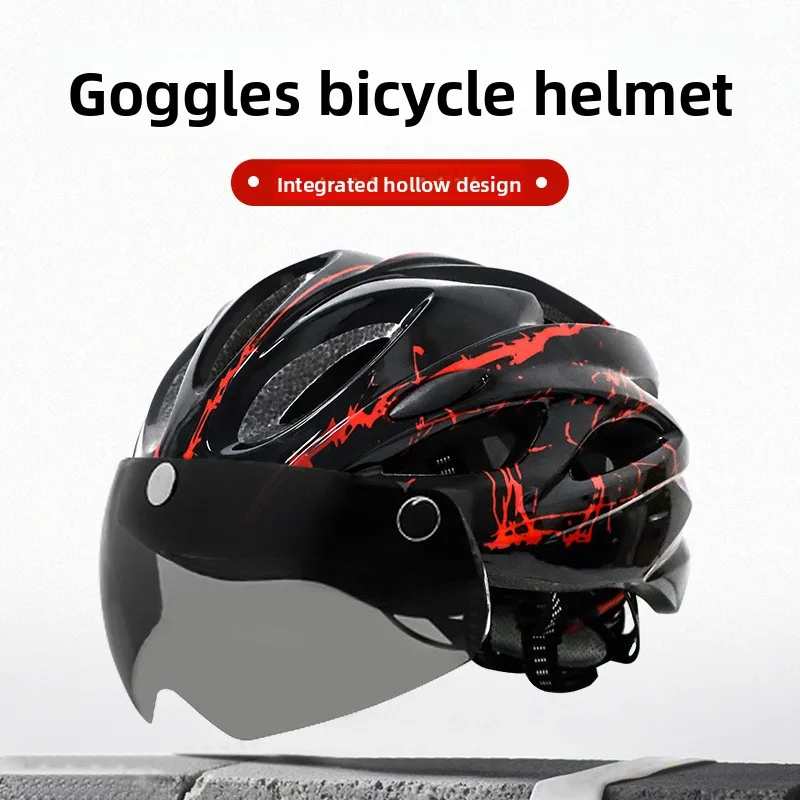 

Unisex Adult Ultralight Bicycle Cycling Helmet With Goggles For Outdoor Sports Riding Helmet