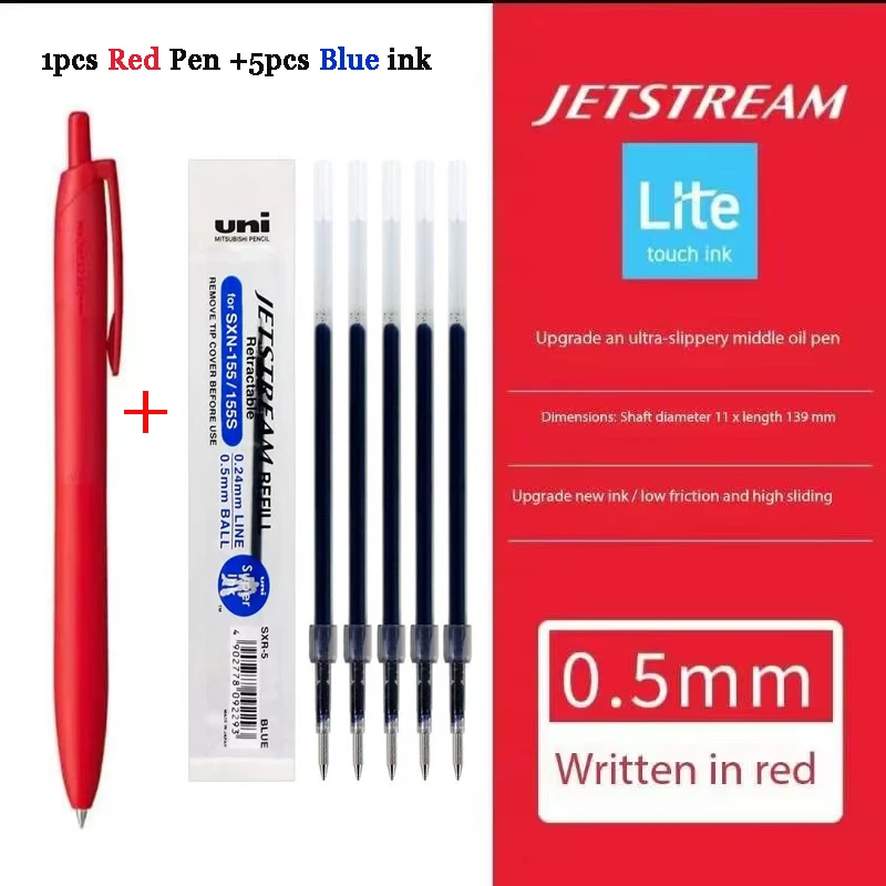Uni Mitsubishi Oil Kugelschreiber JETSTREAM, schnell trocknend, wischfest, für saubere Notizen, ergonomischer Griff, langlebige Stahlspitze, nützliches Werkzeug
