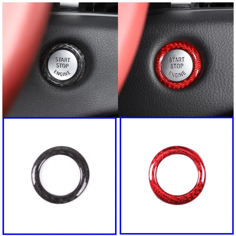 

100% Carbon Fiber One-Button Start Switch Ring Ignition Point Circle Cover For Toyota GR Supra A90 MK5 2019-2022 Car Accessories