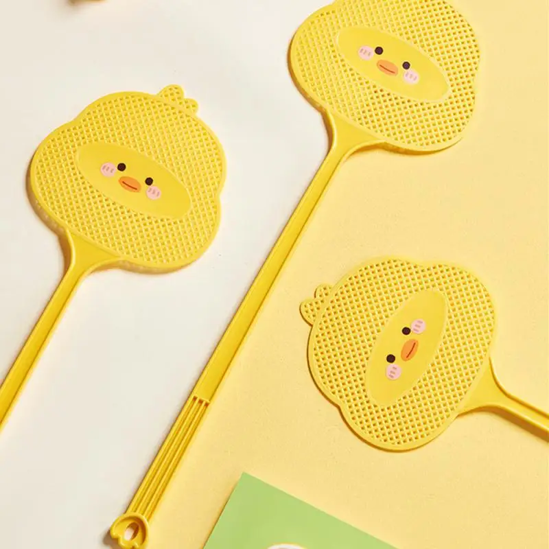 Mosquito Swatter Fly Swatter Cute Elastic 49.515cm Pe Material Pest Control Bat Flying Insect Bat Pendable Cartoon Mango Yellow