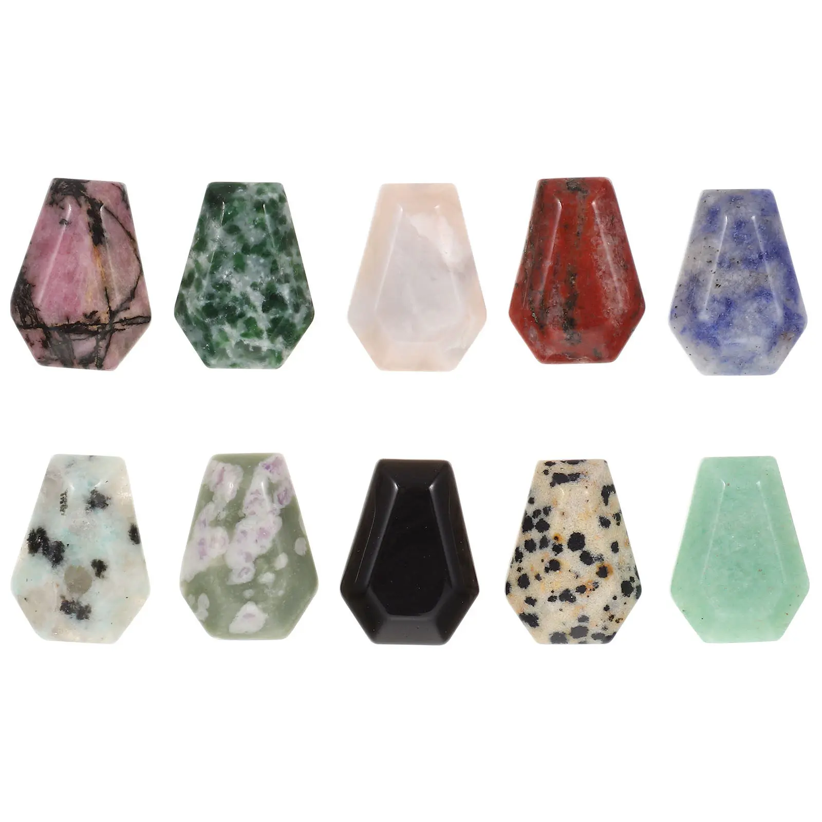 

10 шт. Премиальные мини-подвески в форме гробика из натуральных камней для изготовления украшений, DIY-ожерелий, кулонов, серег, для вечеринок на Хэллоуин