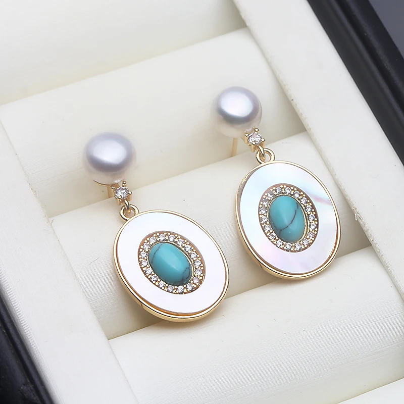 

Natural Freshwater White Stud Earrings With Pearls Woman,Wedding Silver 925 Pearl Earrings Jewelry Wife Birthday Gift Pink Black