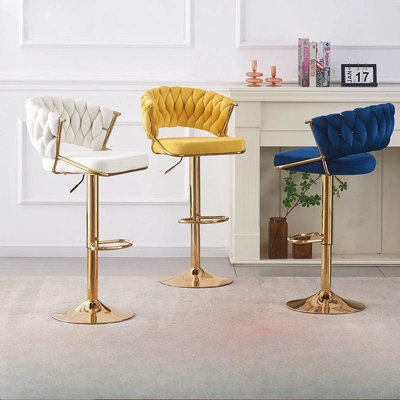 

Вращающийся барный стул, регулируемый по высоте стул для кухонного острова с подлокотниками, из искусственной кожи, для домашнего бара