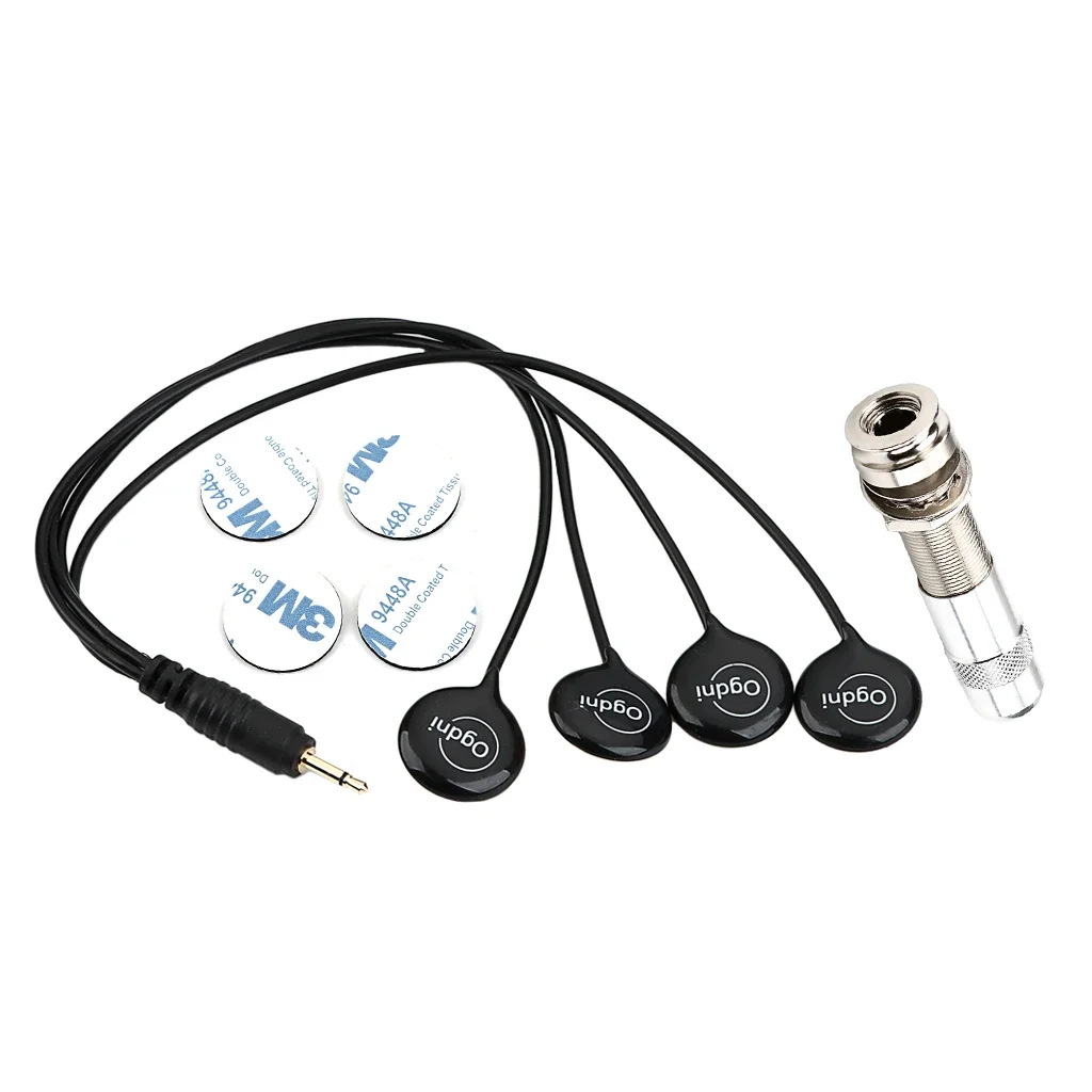 Captador de contato piezo para guitarra/violino/ukulele 4/3/2 transdutores, bandolim e microfone banjo, sensor de instrumento acústico não intensivo