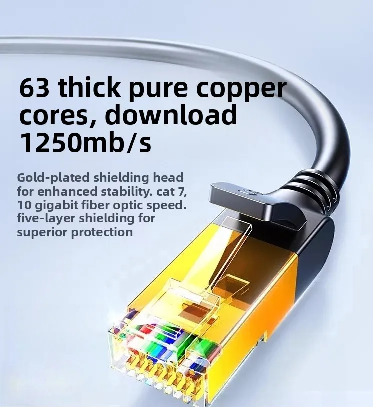 For UGREEN NW107 Cat7/Cat6A Ethernet Cable 10Gbps High Speed Shielded LAN Network Cable for PC Router