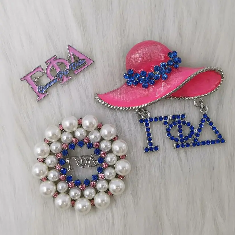 New Greek Sorority Gamma Phi Delta Letter Logo Brooch Women Fashion Jewelry