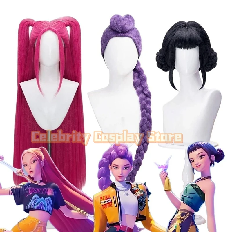 

New 2026 Movie Hunters Rumi Mira Zoey Cosplay Wig Women Long Hair Heat Resistant Synthetic Wigs Halloween Prop