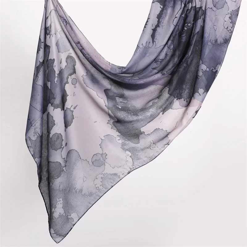 Leopard Printed Hijabs for Women Scarf Muslim Fashion Ombre Marble Watercolor Print Shawl Hijab Scarves Head Wrap for Women