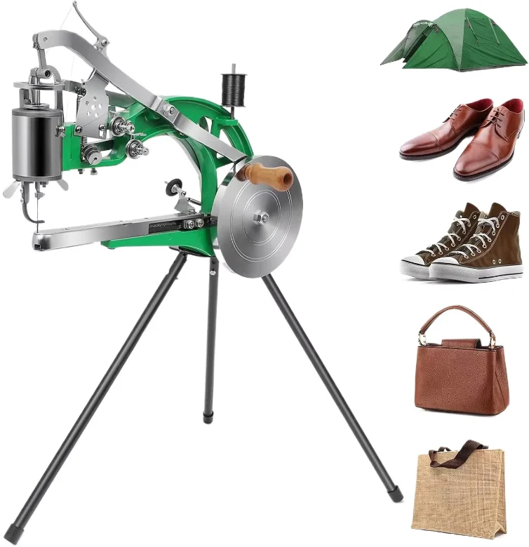 Dual Cotton Nylon Leather Cobbler Sewing Machine Black Shoe Repair Mending Machine Hand Crank Manual New Condition Dual Motor