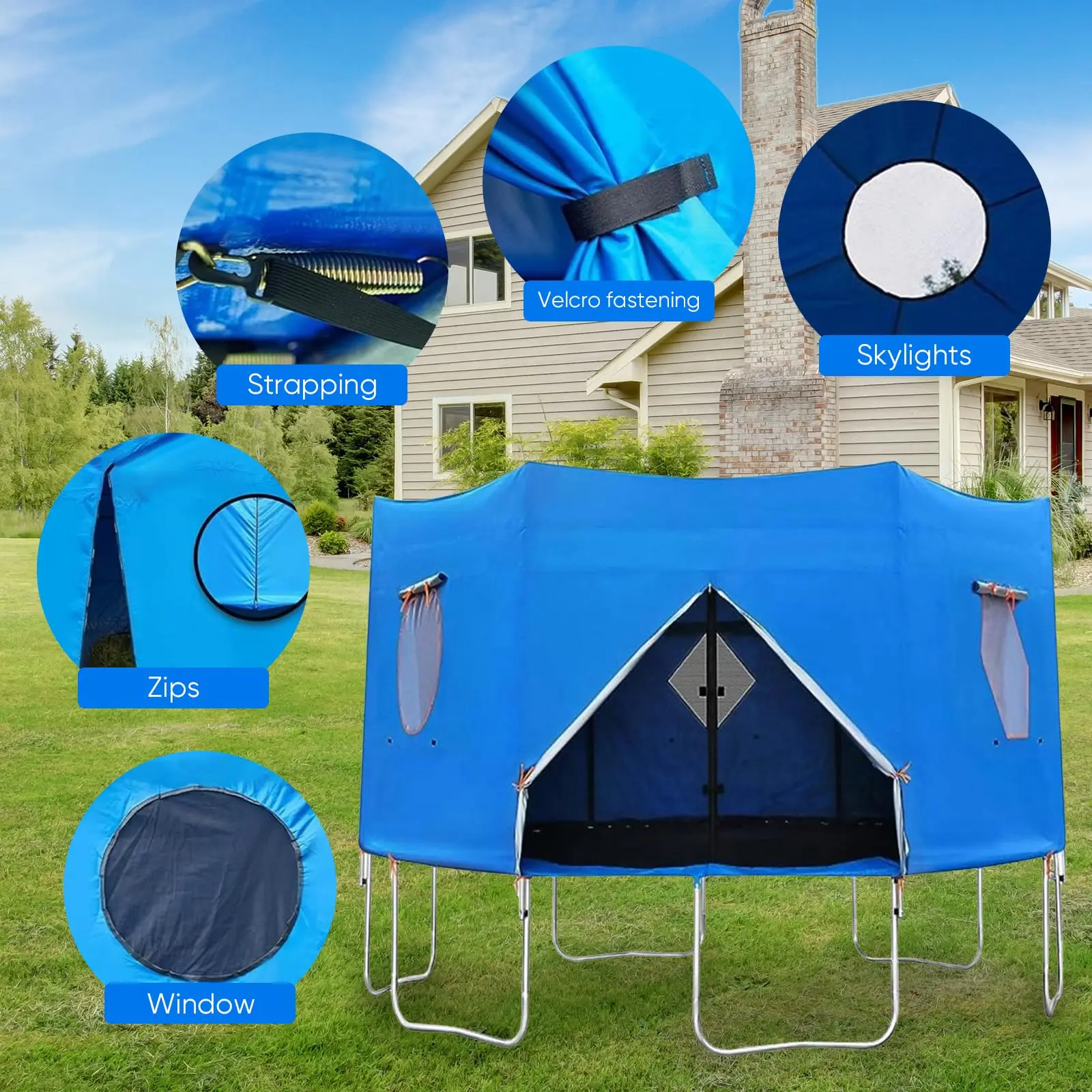 6ft/8ft/10ft Trampoline Cover, Trampolines & Accessories, Trampoline Tent Cover Trampoline Shade Cover, Trampoline Sunshade view 3