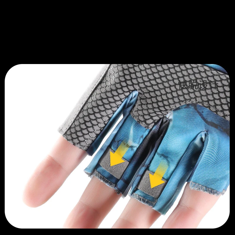 Fishing Gloves Summer Men Women Ice Silk Sun Protection Non-slip Sea Fishing Anti-Cut Thin Cycling Fingerless Gloves Breathable
