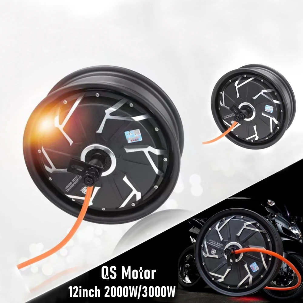 QS Motor 12inch 2000W 3000W 60V 96V High Power Brushless DC Power-Saving Motor Electric Scooter Rear Wheel Disc Brake Hub Motor