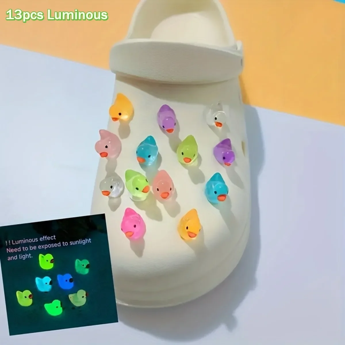 14/16PCS Leuchtende 3D DIY Abnehmbare Schnalle Schuhe Zubehör Ente Schuh Charms Set Nette Weihnachten Enten Erweiterte schuh Dekorationen – Detail 6