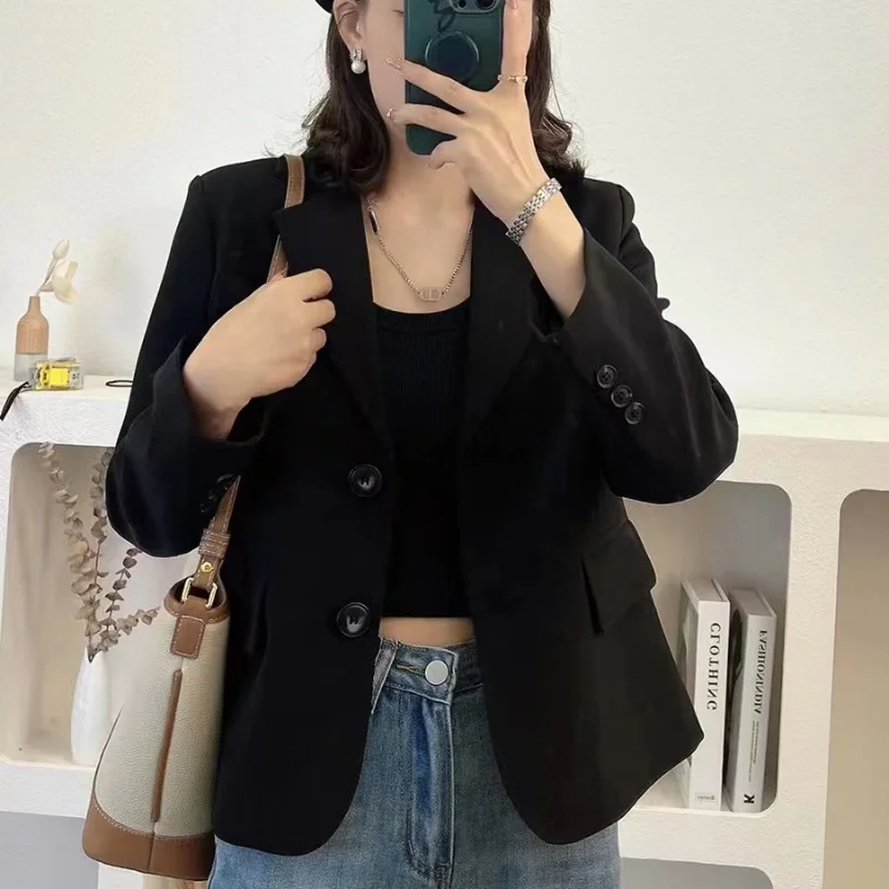 Jacket for Women Short Ccropped Casual Spring Clothing Korean Blazers Fall Outfits Trend Womens Blazer Suits Tailoring 2024 Coat