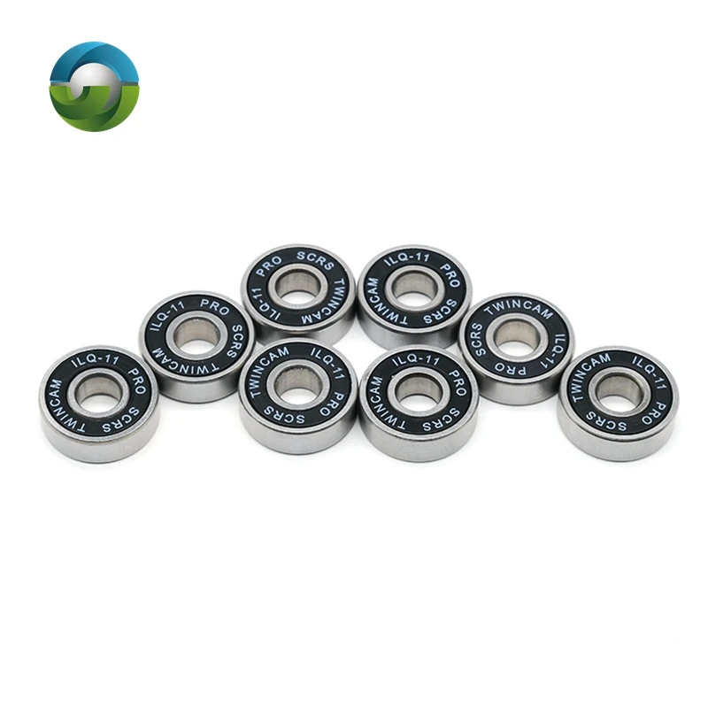 8Pcs 608RS ABEC-11 High-Performance Bearings - Black, 8x22x7mm, Rubber Sealed for Roller Skates, Skateboards, and Scooters