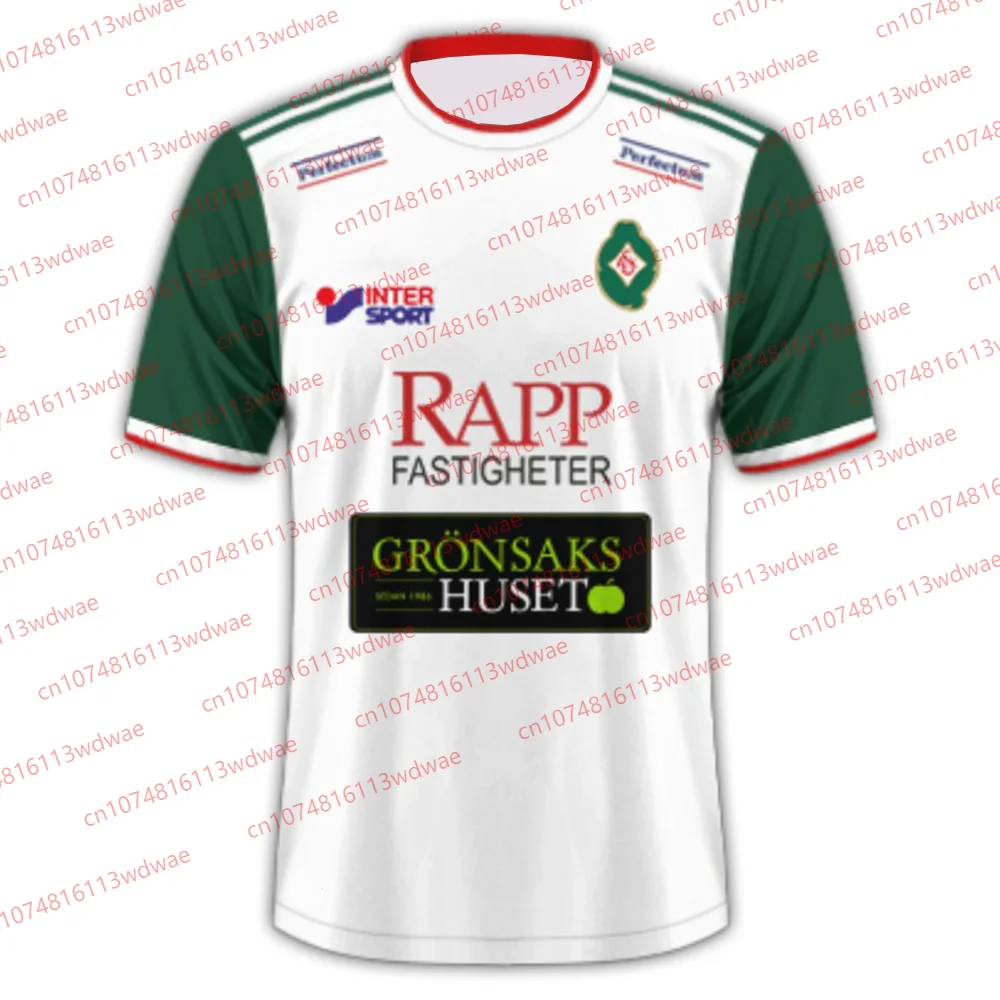 

Футболка для мужчин Летняя Швеция Футболка с коротким рукавом 3D Print Skövde AIK Kit Fotboll Jersey Kit 25-26 Комплект домашнего джерси