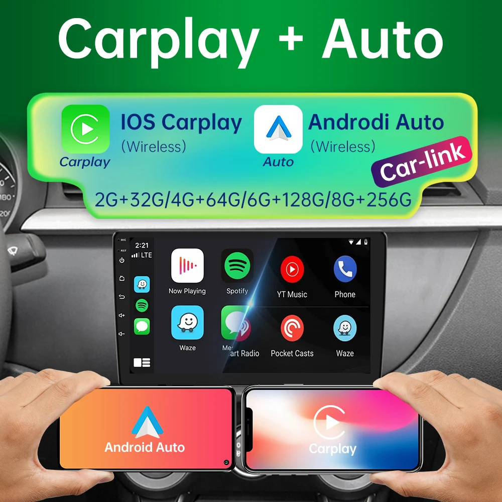 1 din 4 Core 4G 64G 9 10 inch Car play Android Radio Multimedia