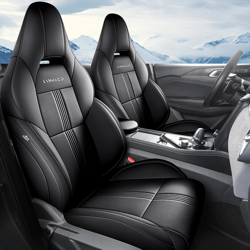 

Custom Fit Car Accessories Seat Covers Full Set Artificial Leather for Lynk & Co 01 EV 2021-2024 with Row Full Set Front Back