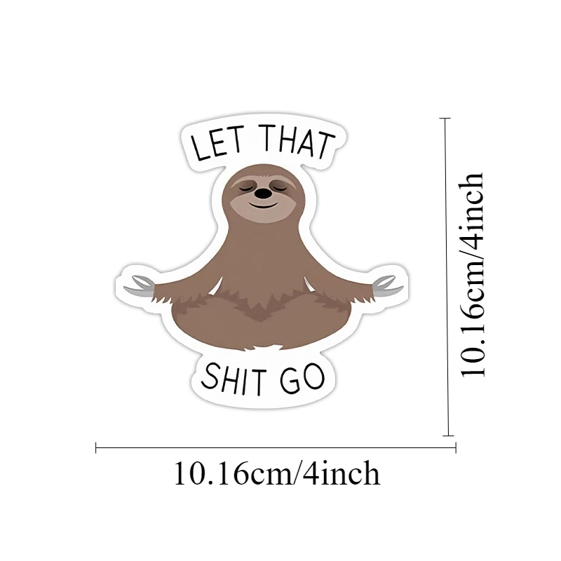 1 шт., наклейка Let That Shit Go, медитирующий ленивец, наклейки для мотоцикла, водостойкий обтекатель мотоцикла, топливный бак, виниловые наклейки «сделай сам»