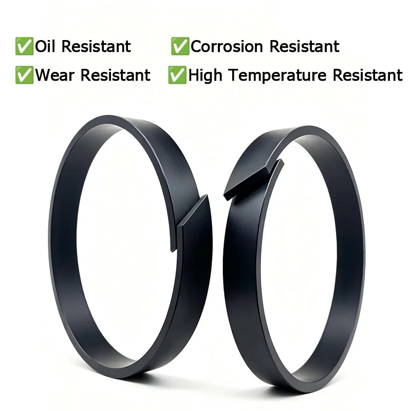 Black POM Guide Ring Oil Cylinder Piston/Piston Rod Support Ring Sealing Ring Wear-Resistant Ring Height 9.7/15/20/25/30mm
