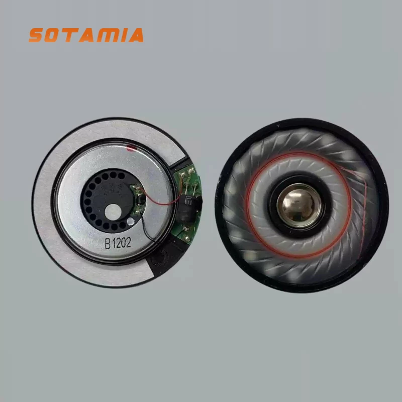 SOTAMIA 2Pcs 60mm Mini Speaker 32 Ohm Headphone Unit Dual Dynamic Coil Coaxial Metal Vibrating Film Treble DIY Headset Upgrade