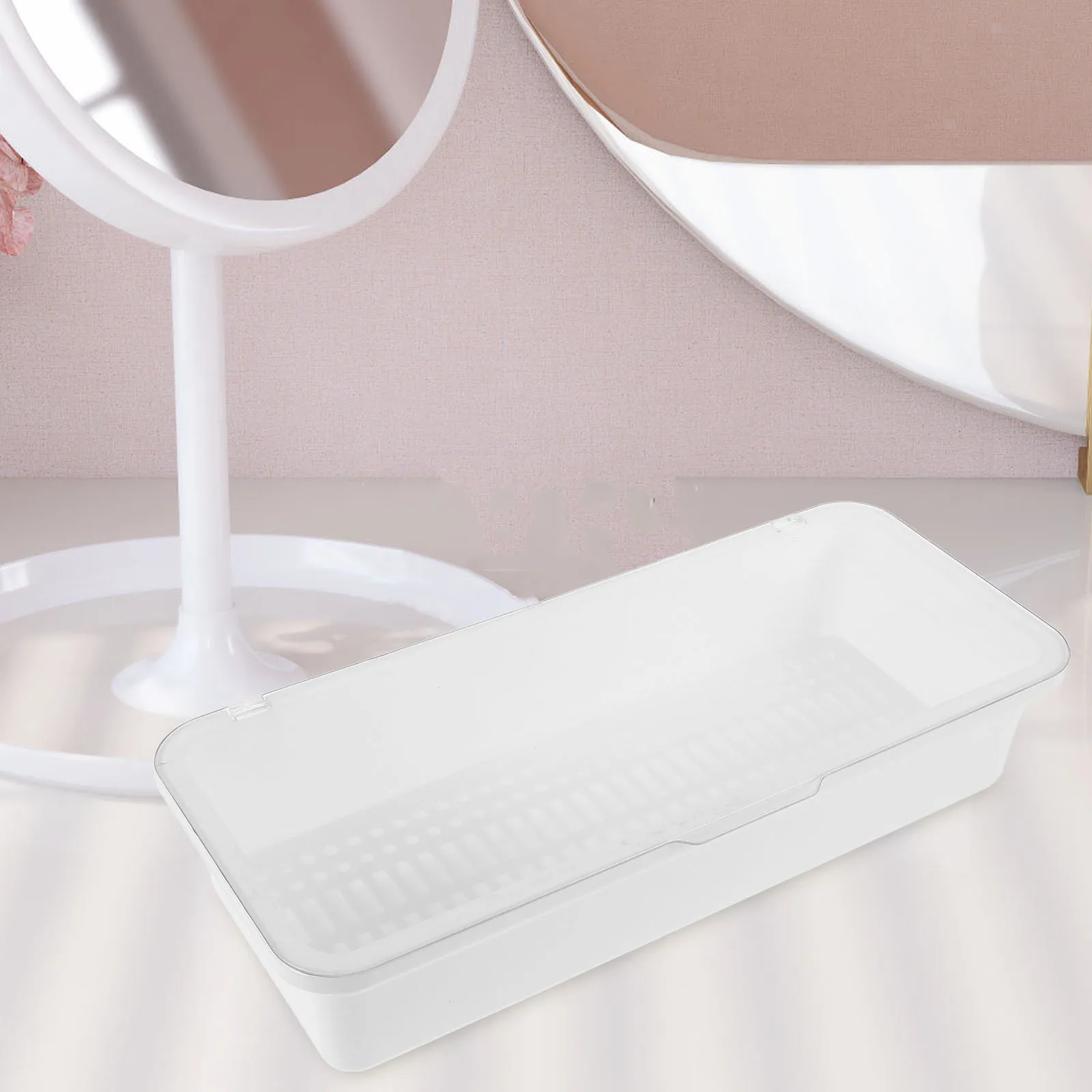

s Makeup Storage Box Transparent Desk ganizer Makeup Brush Holder White Holder Vanity ganizers Storage Container