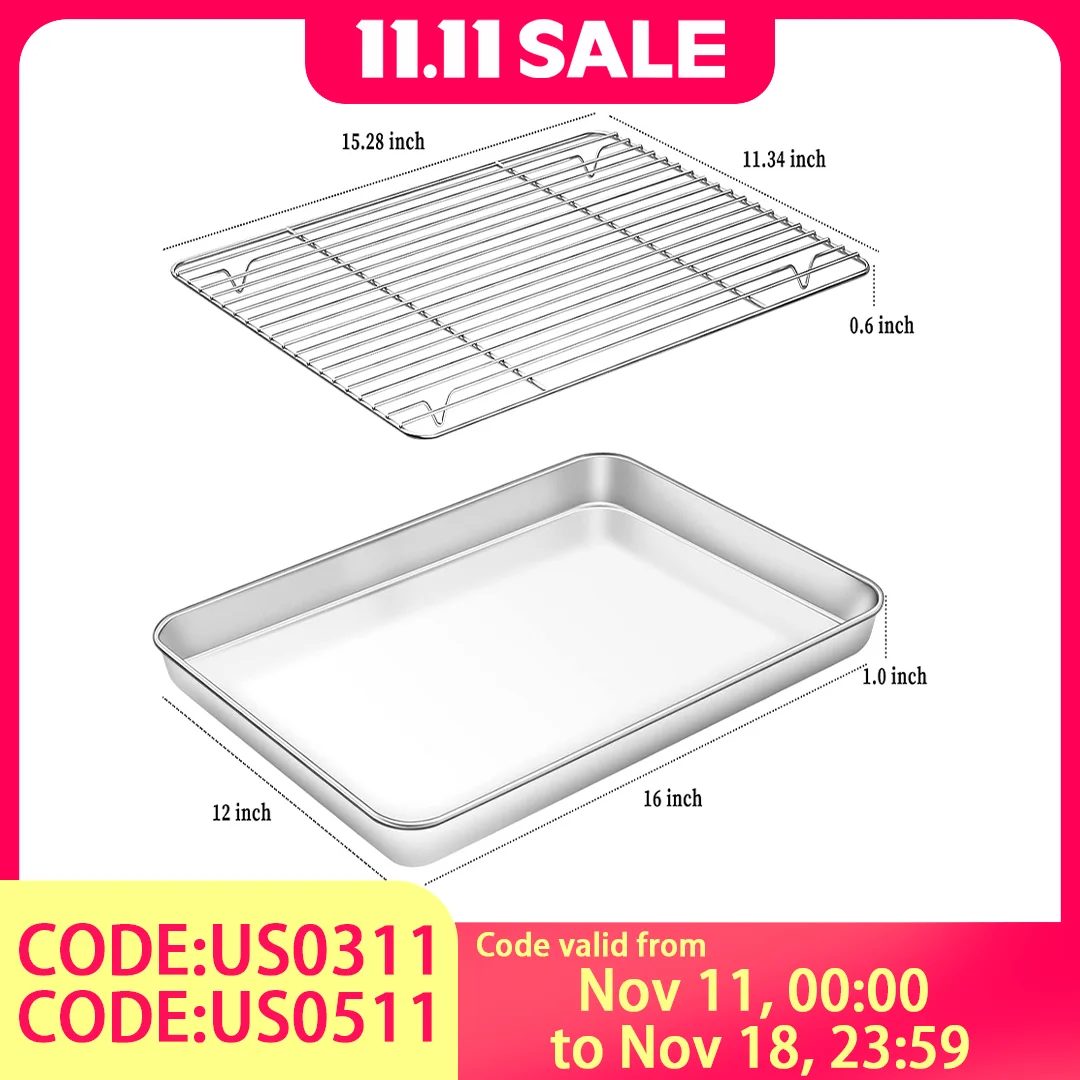 

Restaurant-Grade Sheet Pan with Drain Holes - Heavy Duty 430 Stainless Steel Design