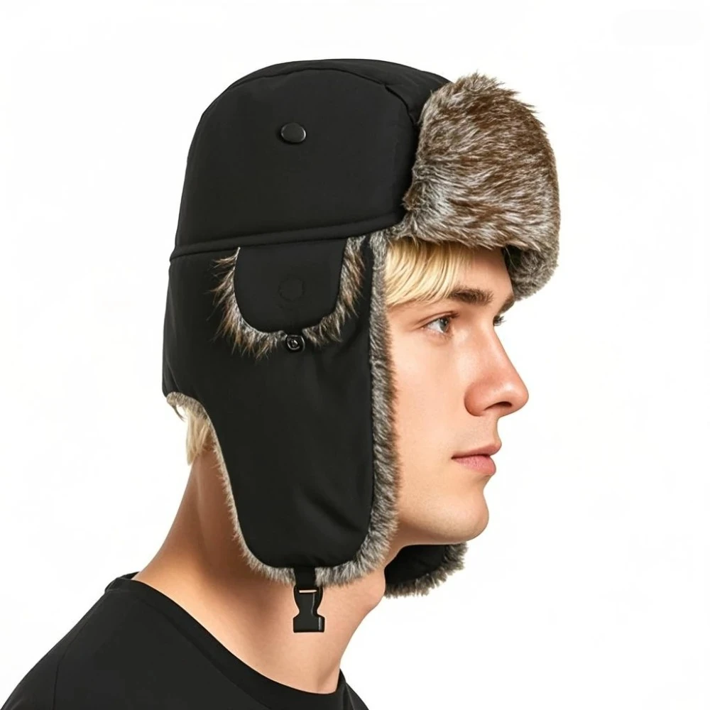 

Winter Aviator Hat By Lei Feng Windproof & Cold-Proof with Ear Protection Waterproof Pilot's Warm Hat for Skiing Fishing Parties