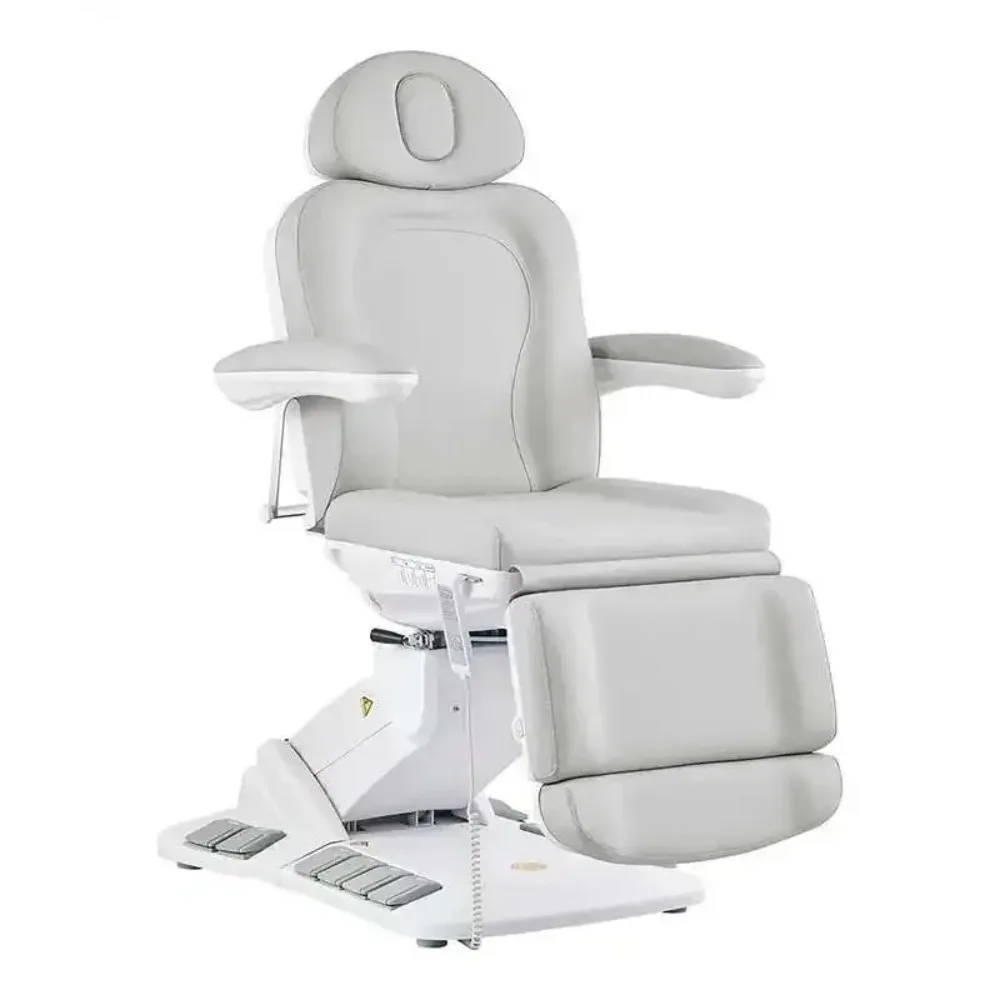 

Customizable New Grey Color Luxury 4 Motors With Foot Control Beauty Massage Bed Customized Tattoo Facial