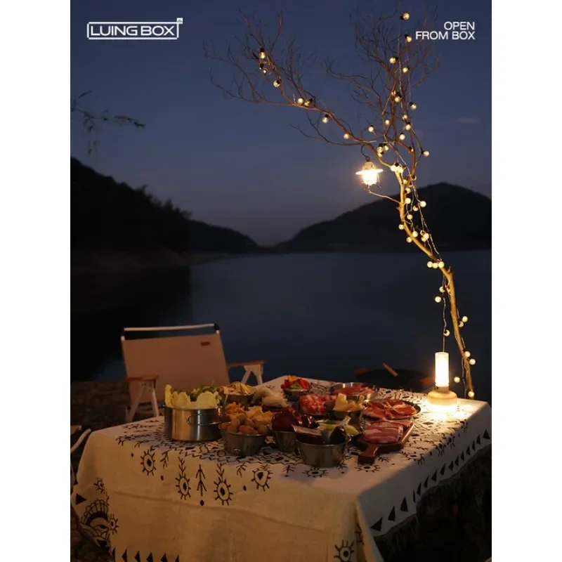 LUING BOX أضواء الأضواء المحيطة بطارية مقاومة للماء USB المزدوج إمدادات الطاقة التخييم أضواء خارجية أضواء الكرة خيمة الديكور #1