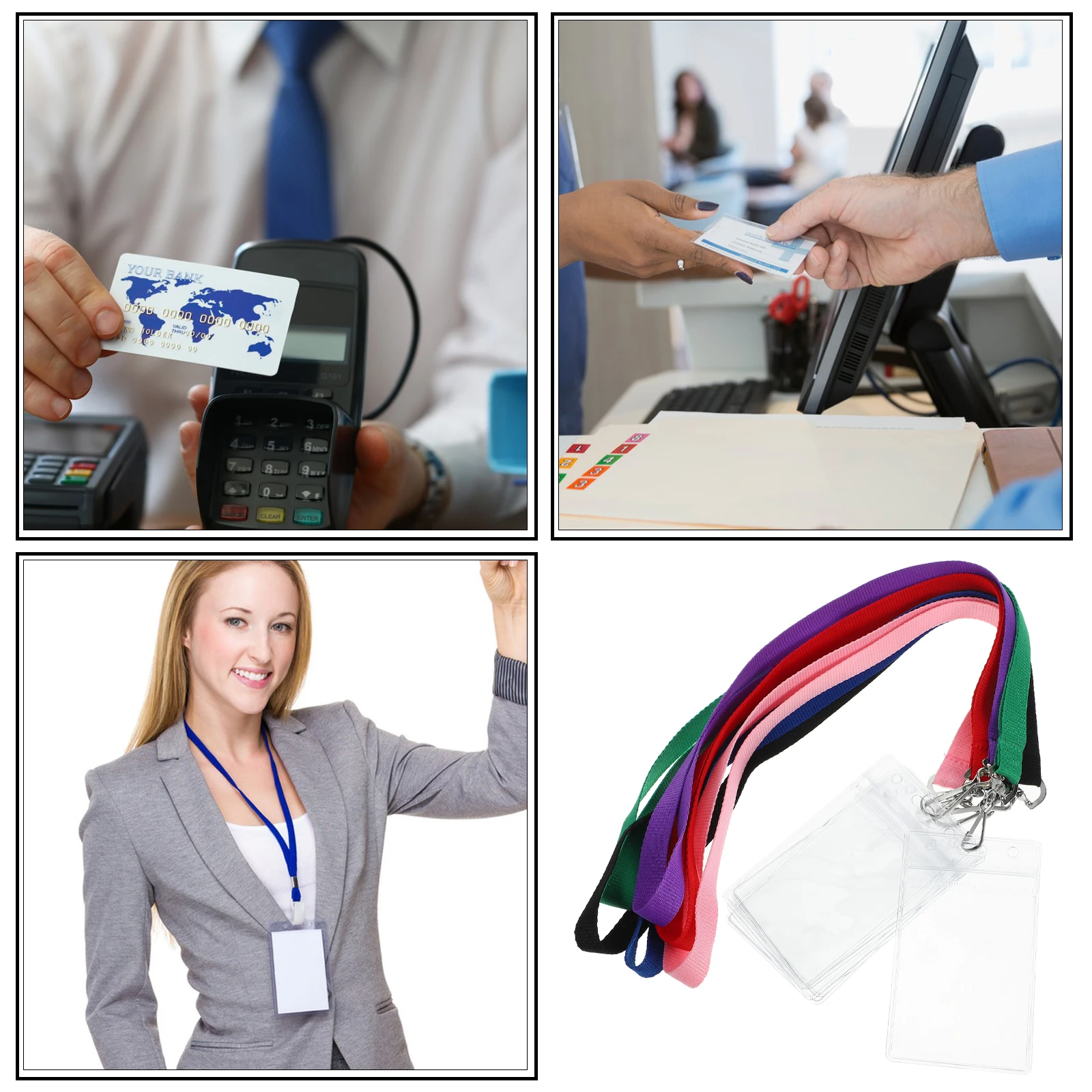 

6Pcs Waterproof Id Card Holders Clear Protective Sleeves for Work Nurse Student Business Badge Holder Universal