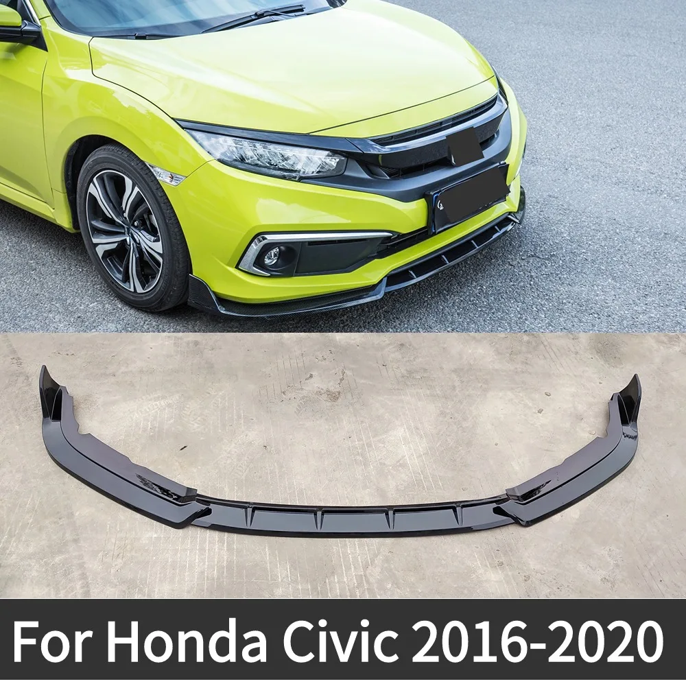 For Honda Civic 2016-2020 10Th Front Shovel Small Surround New For Civic Front Lip Front Bumper Refit Anti-Collision My Garage: