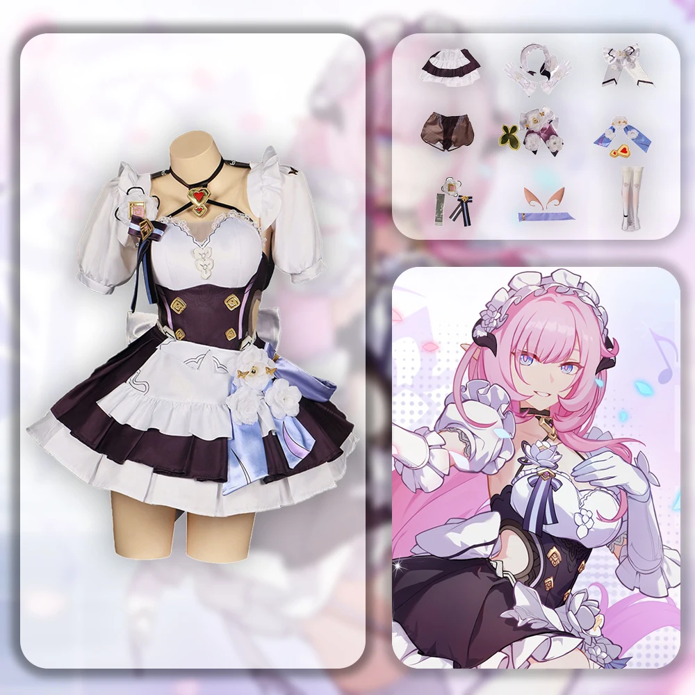 

Игра Honkai Impact 3 Cos Elysia Косплей Костюм Фантазия горничная униформа аксессуар Хэллоуин карнавал костюм для девочек ролевые игры