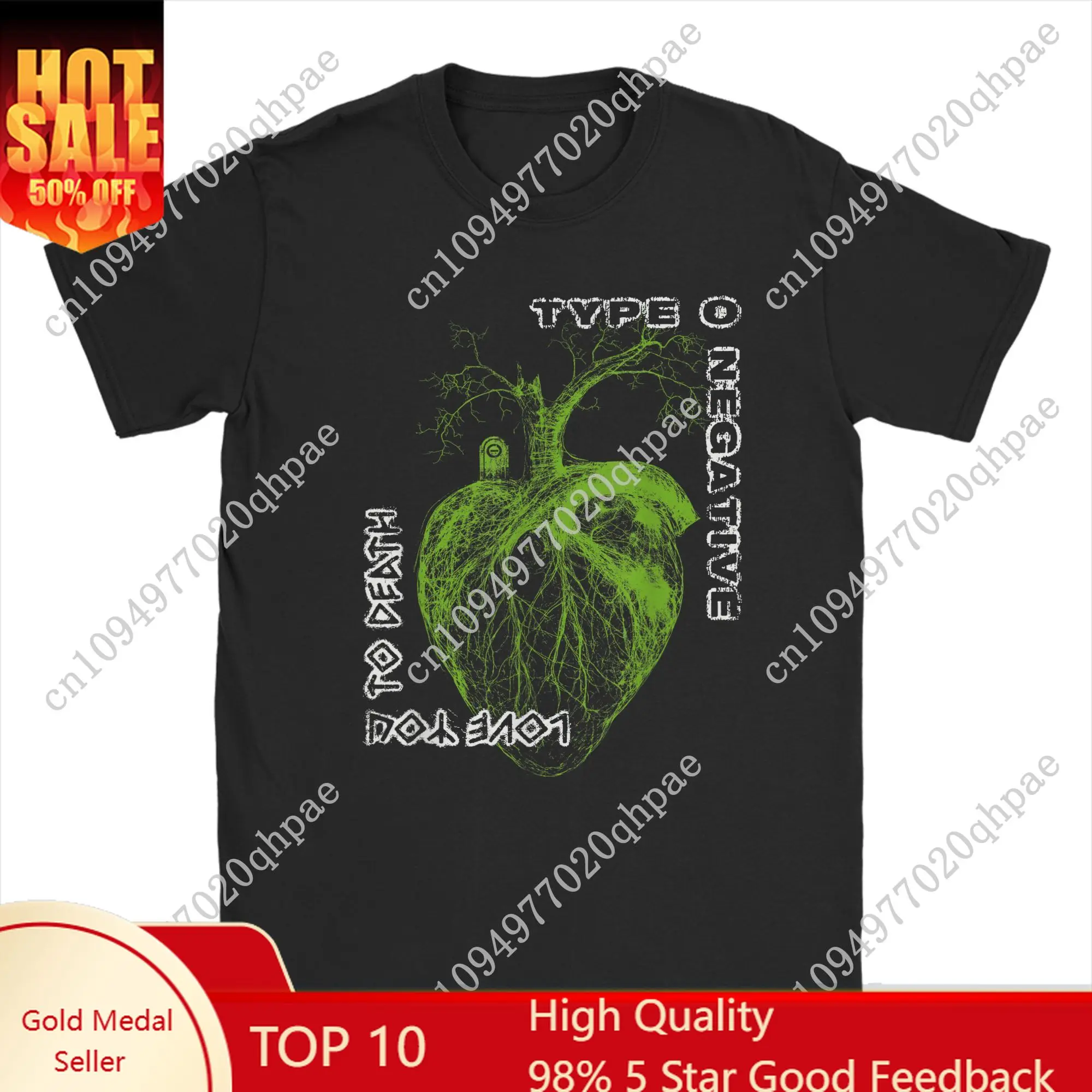 

Men's Type O Negative Heart You To Death T Shirts Band Music Album Cotton merch Novelty Short Sleeve O Neck Tees 5XL 6XL T-Shirt