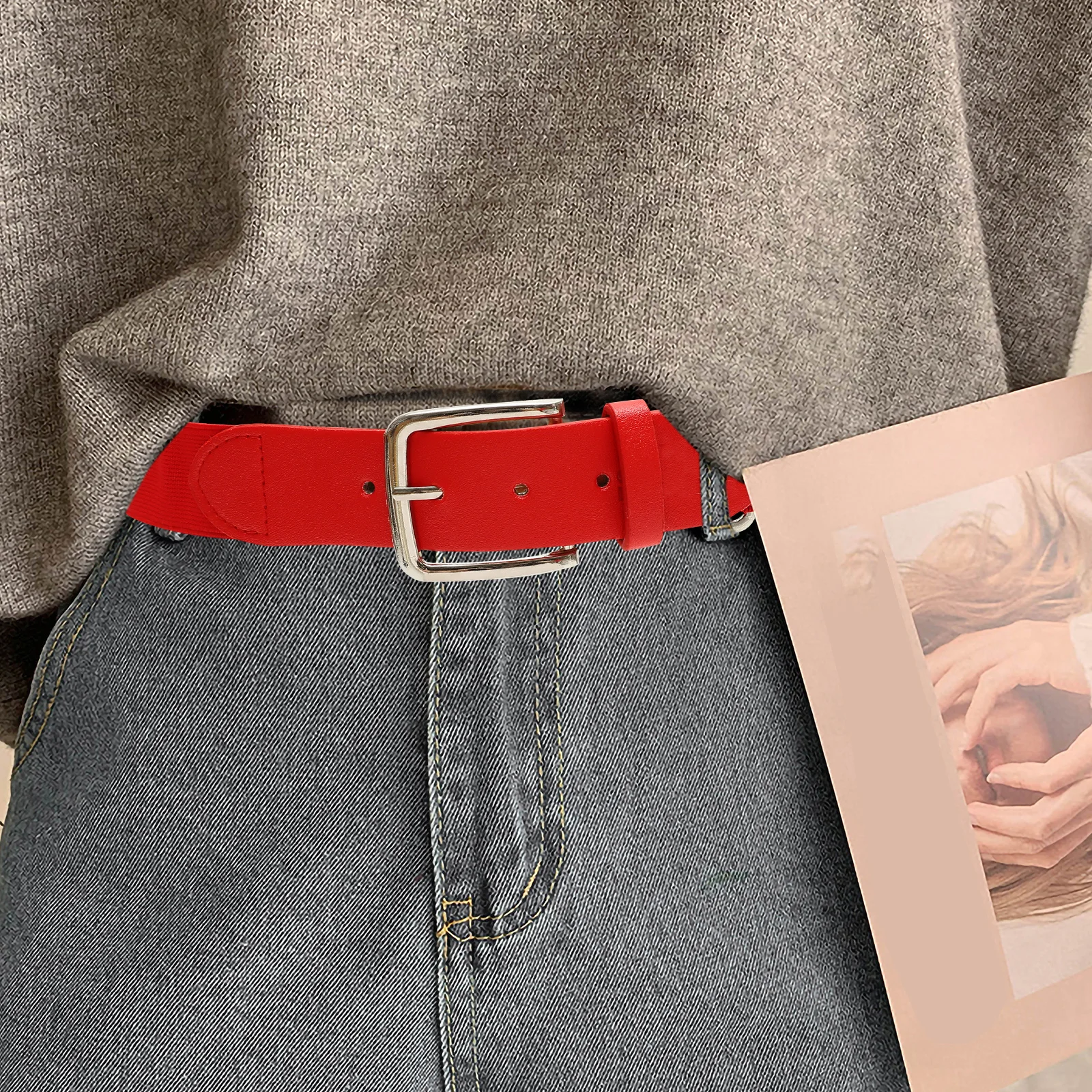 

Kisangel Softball Belt for Women Girls Elastic Waistband Sport Ratchet Belt Red Baseball Football Accessory