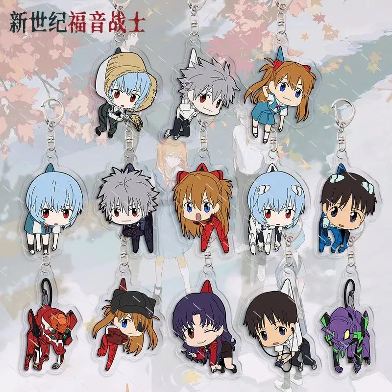 Neon Genesis Evangelion anime peripheral acrylic keychain Ayanami Rei Ikari Shinji Asuka student pendant birthday gift wholesale